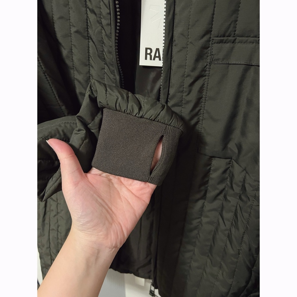 NWT RAINS Unisex Liner Jacket in Green Olive Size L - Picture 6 of 16